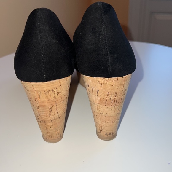 H&M Black Suede Wedge Shoes size 9.5 - Picture 3 of 6